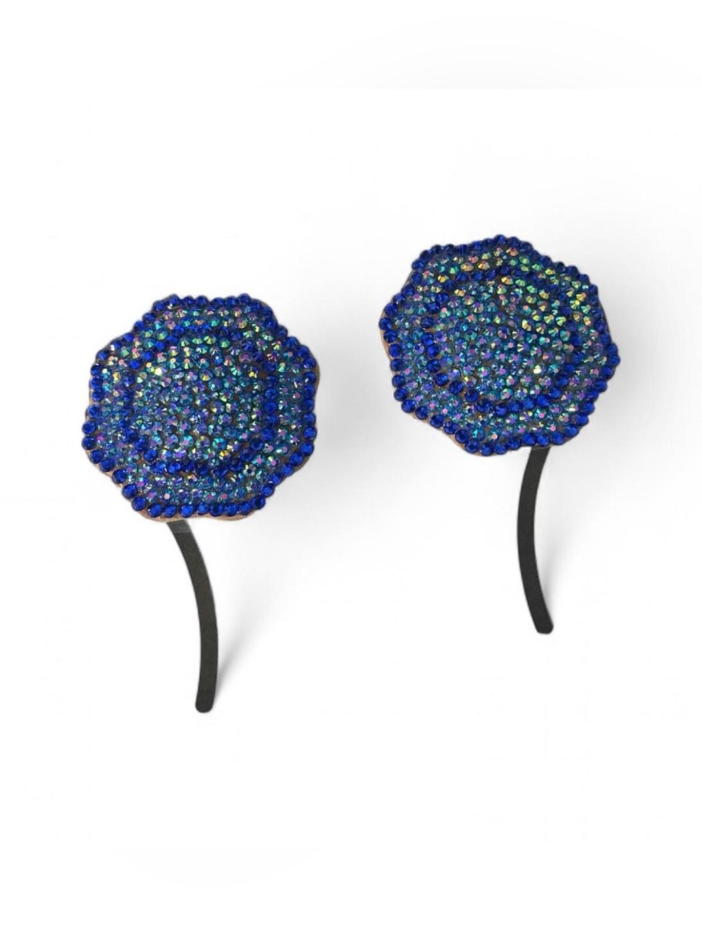 Teal Blue Zircon Luxe Crystal Heart Pasties Size Extra Large New